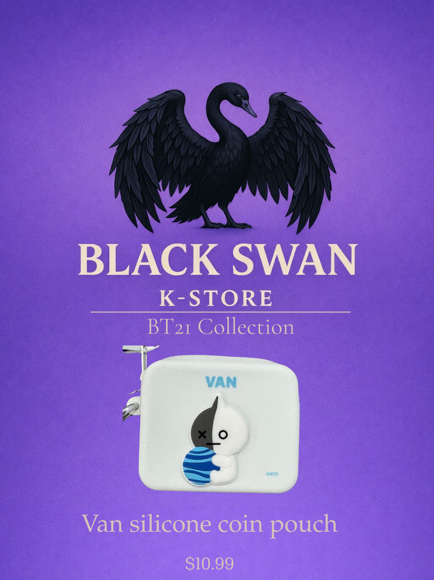 BT21-Inspired Silicone Coin Pouch